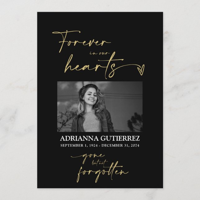 Forever in unserem Hearts Foto Memorial Programm (Vorderseite)