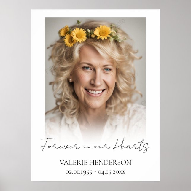 Forever in unserem Hearts Memorial Foto Poster (Vorne)