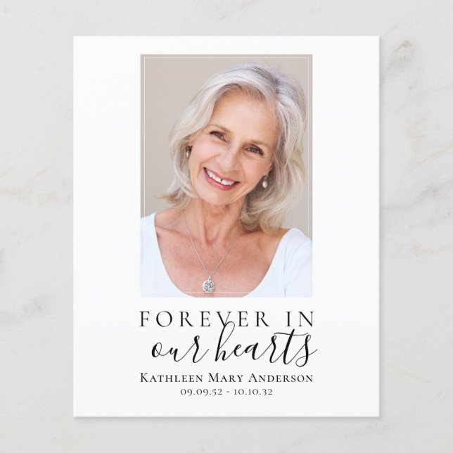 Forever in unserem Herzen Foto Beileid Vielen Dank (Vorderseite)