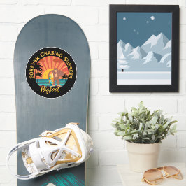 Forever Jagd Sonnenuntergänge Bigfoot Surfen Schwa Aufkleber