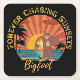 Forever Jagd Sonnenuntergänge Bigfoot Surfen Schwa Rechteckiger Pappuntersetzer