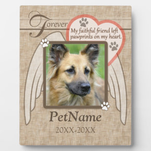 Forever Love Angel Wings Pet Beileid Custom Fotoplatte