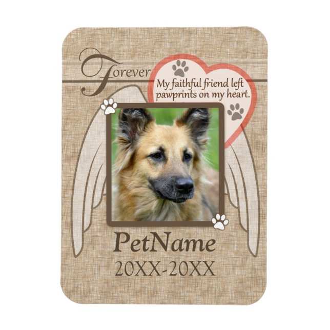 Forever Love Angel Wings Pet Beileid Custom Magnet (Vertikal)