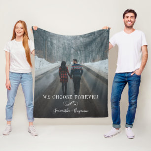 Forever Love Couple Foto Script Fleecedecke