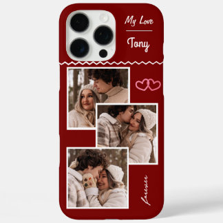 Forever Love: Custom 3-Foto Collage iPhone 16 Pro Max Hülle