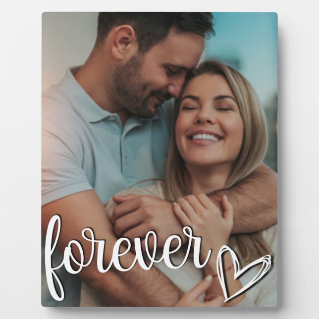 Forever Love Custom Foto Plaque Valentine's Day Fotoplatte (Vorderseite)
