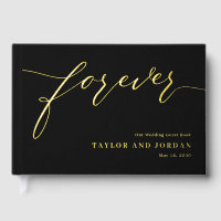 Forever Love Editable Color Foil Gästebuch