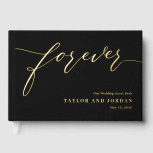 Forever Love Editable Color Foil Gästebuch