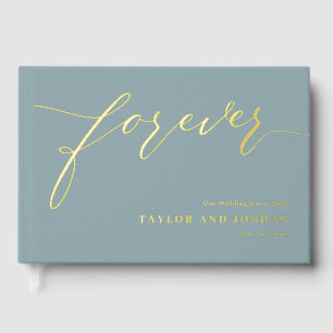 Forever Love Editable Color Foil Gästebuch