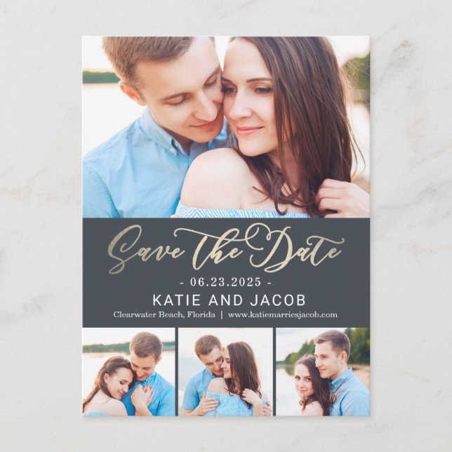 Forever Love EDITABLE FARBE Save the Date Postkarte (Vorderseite)