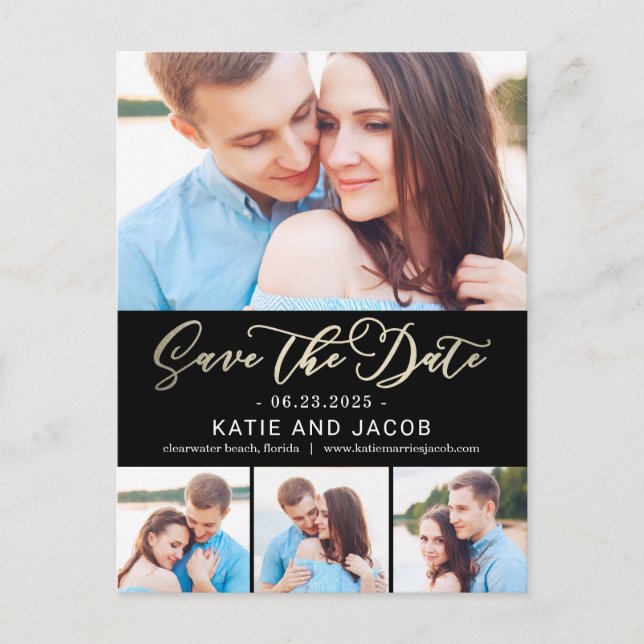 Forever Love EDITABLE FARBE Save the Date Postkarte (Vorderseite)