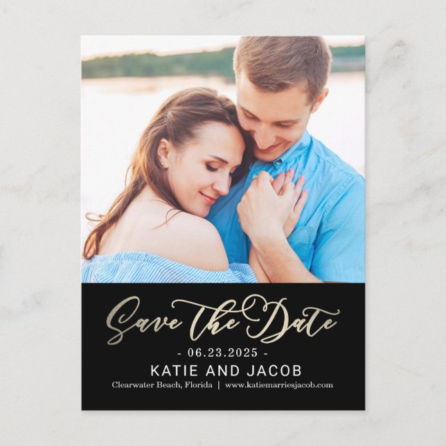 Forever Love EDITABLE FARBE Save the Date Postkarte (Vorderseite)