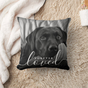 Forever Love Foto Collage Monogram Memorial Pet Kissen