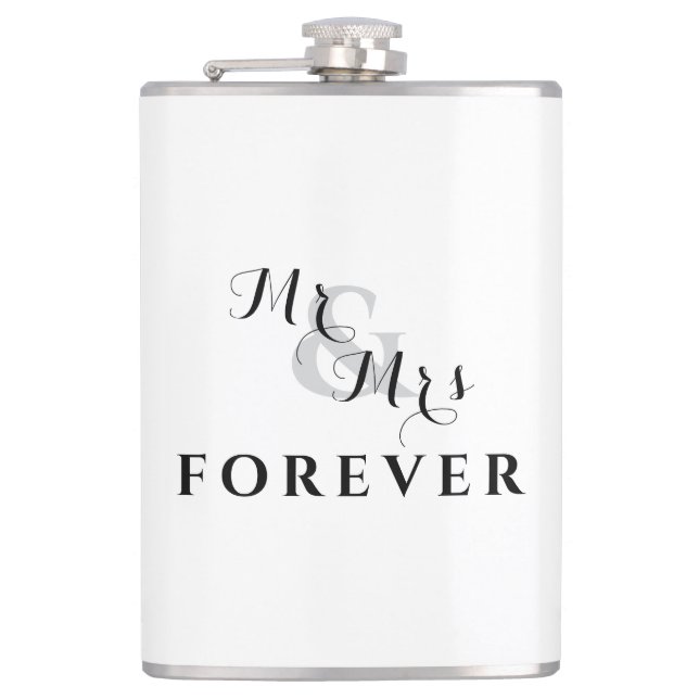 Forever Love Mr & Mrs Wedding Flask Flachmann (Vorderseite)