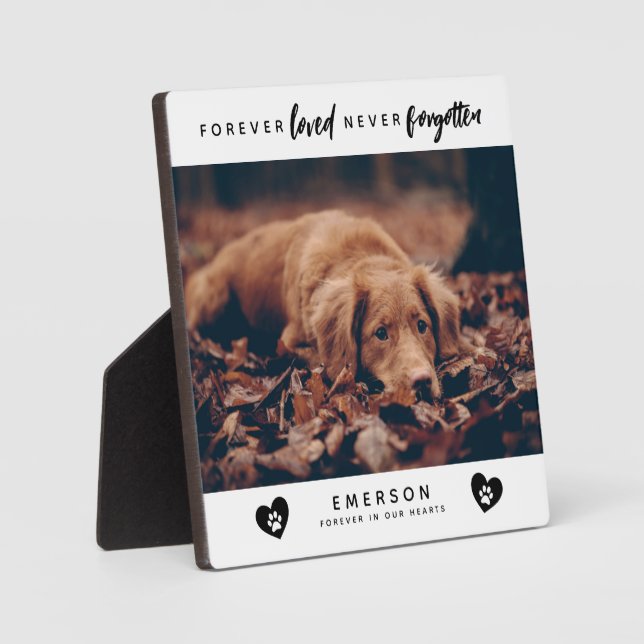 Forever Love nie vergessen Foto Pet Memorial Fotoplatte (Vorderseite)