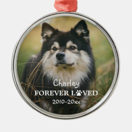 Forever Love Paw Print Pet Foto Ornament Aus Metall