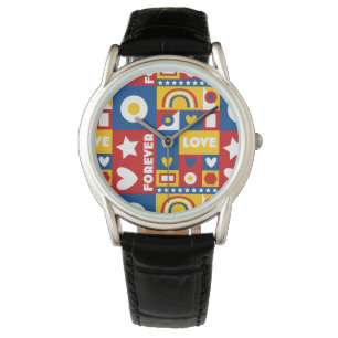 Forever Love Pop Art Design Watch der 1980er Jahre Armbanduhr