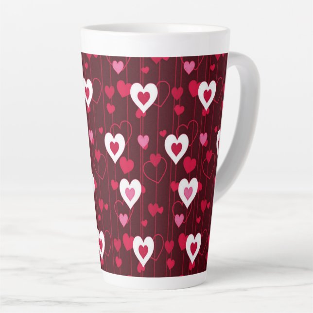 Forever Love Red Hearts Milchtasse (Rechte Ecke)