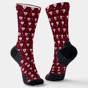 Forever Love Red Hearts Socken