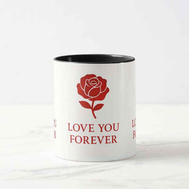 Forever Love Rose Graphic Creating Warm Valentine  Tasse (Zentrum)