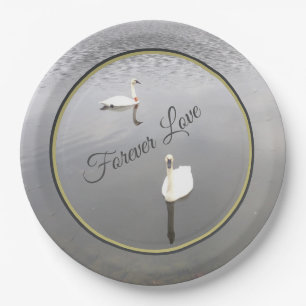 Forever Love Swans Pappteller