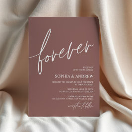 Forever Love Terracotta Minimalist Wedding Einladung