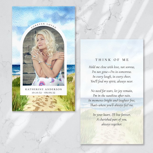 Forever Loved Beach Ocean Memorial Card (Von Creator hochgeladen)