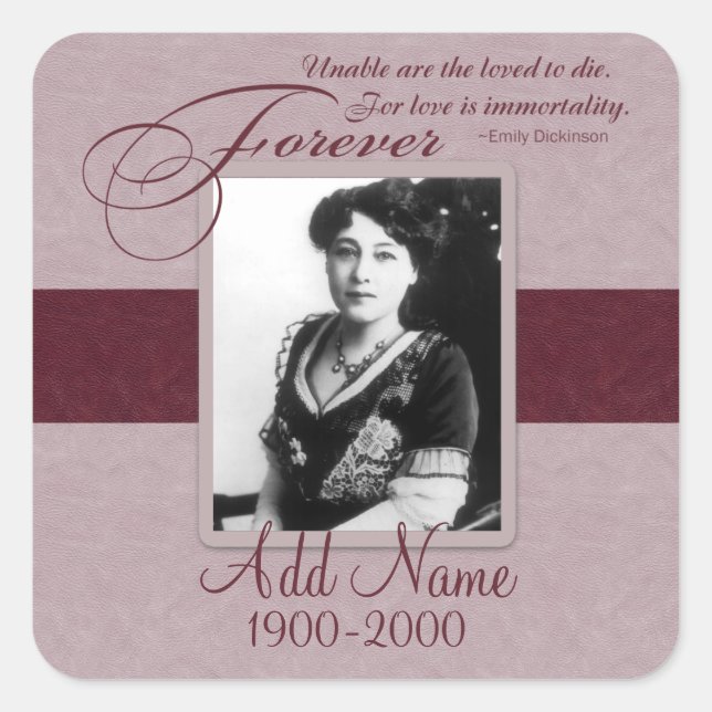 Forever Loved Custom Memorial Quadratischer Aufkleber (Vorderseite)