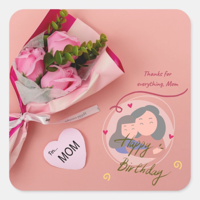 “Forever Loved Mom – Heartfelt Floral sticker  (Vorderseite)