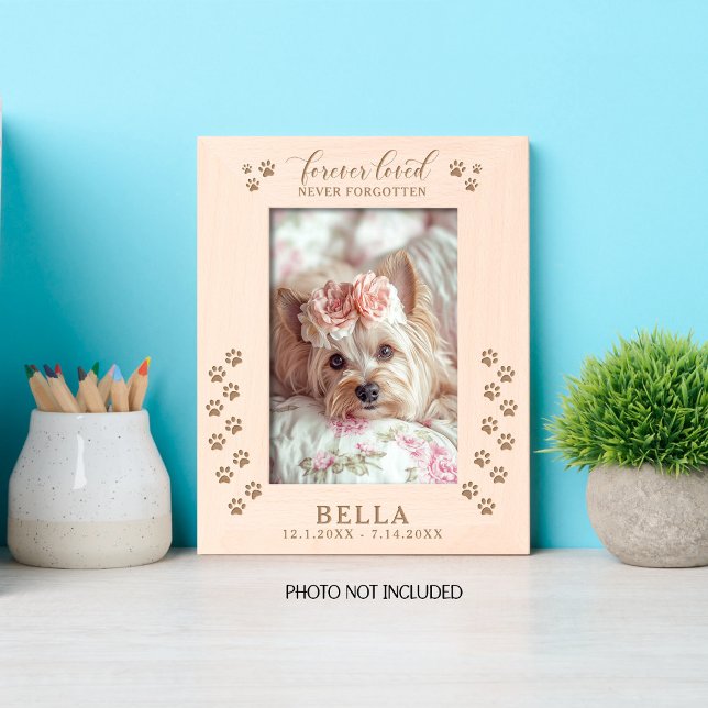 Forever Loved Never Forgotten Dog Paws Geätzte Rahmen (Von Creator hochgeladen)