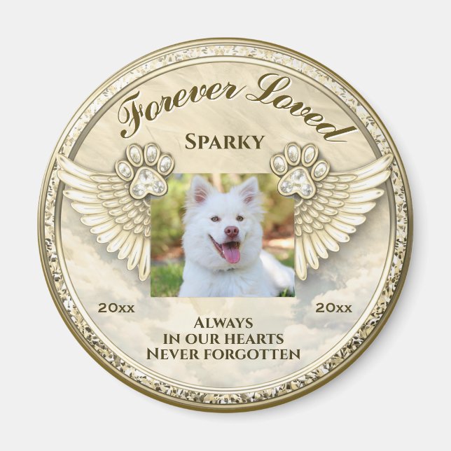 Forever Loved Paw Wings Design Magnet (Vorne)