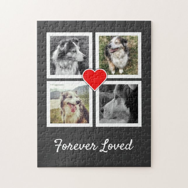 Forever Loved Pet Memorial mit Fotos Puzzle (Vertikal)