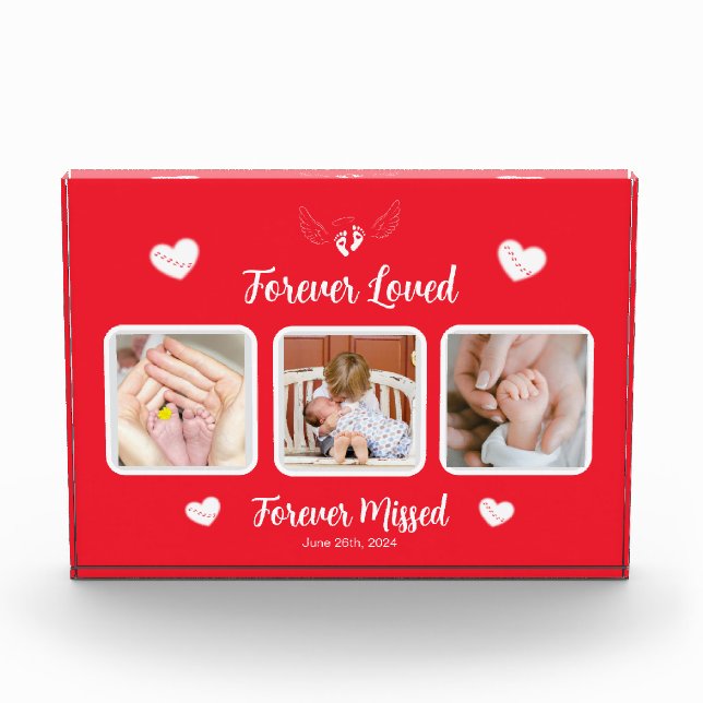 Forever Loved Valentine Baby Memorial Foto Block (Vorderseite)