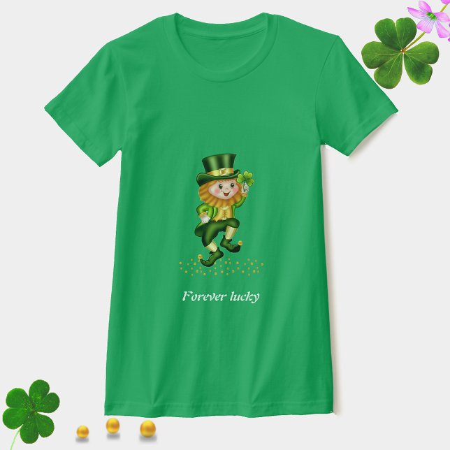 Forever Lucky Green Gnome St Patrick's Day T - Shi T-Shirt (Von Creator hochgeladen)