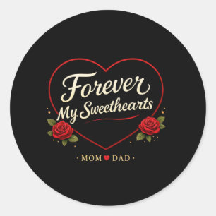 Forever Mama und Papa Valentinstag-Aufkleber-MamaP Runder Aufkleber