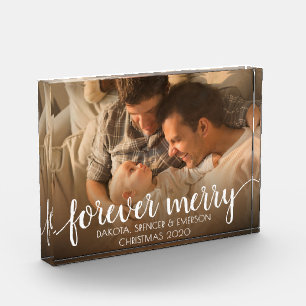 Forever Merry Geblüht Kalligraphie Keepake Fotoblock