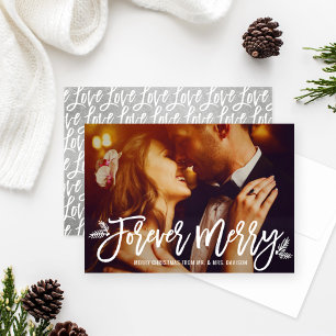 Forever Merry Silver New Wedding Foto Feiertagskarte