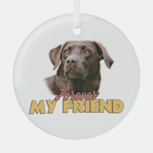 Forever My Friend Schokolade Labrador Hund Ornament Aus Glas