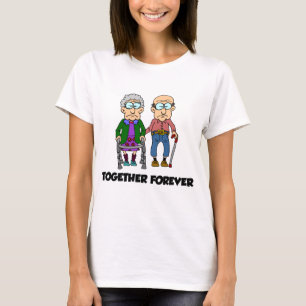 Forever Old Couple Funny Cartoon T-Shirt