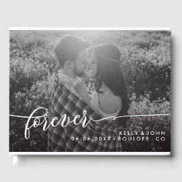 Forever Overlay White Script Foto Hochzeit Gästebuch