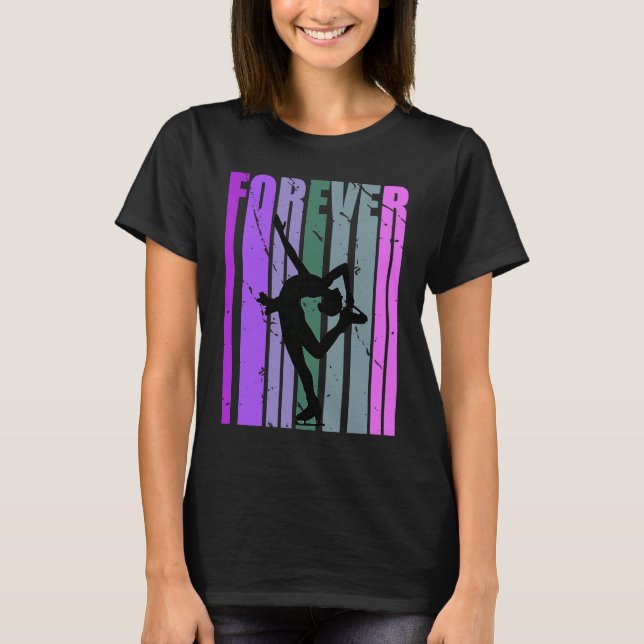 Forever Retro Ice Skating Pretty Player Team Coach T-Shirt (Vorderseite)