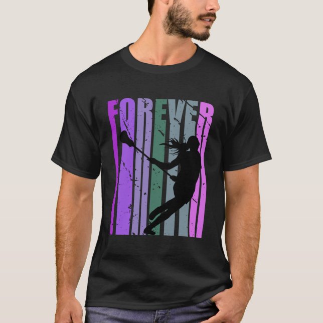 Forever Retro Lacrosse Hübsch Player Team Coach Co T-Shirt (Vorderseite)