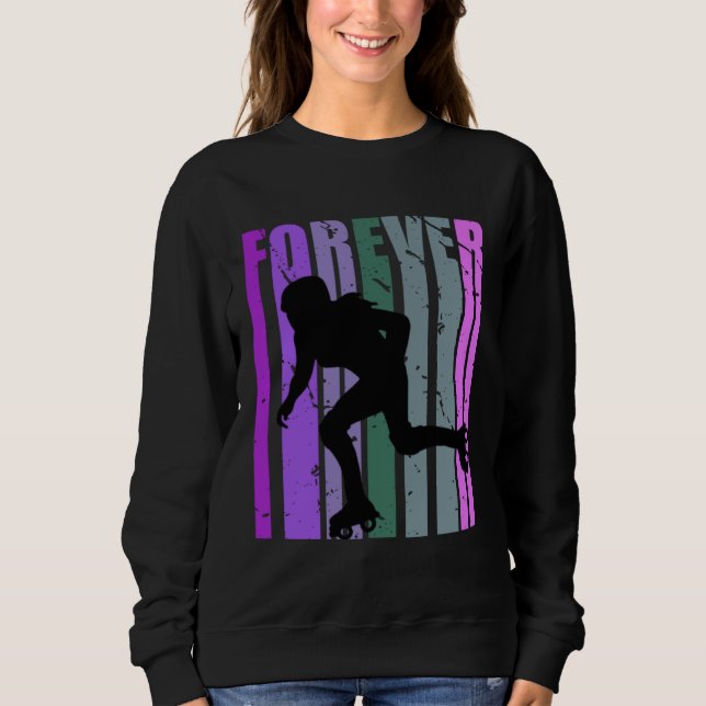 Forever Retro Roller Skating Pretty Roller Girls C Sweatshirt (Vorderseite)