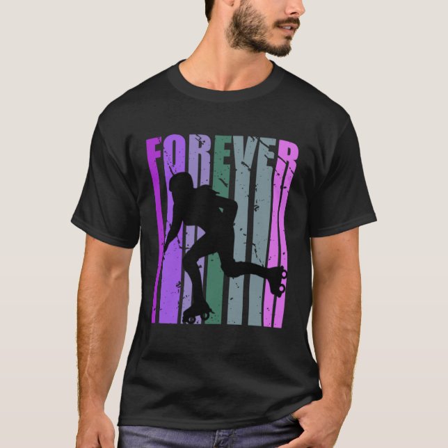 Forever Retro Roller Skating Pretty Roller Girls C T-Shirt (Vorderseite)