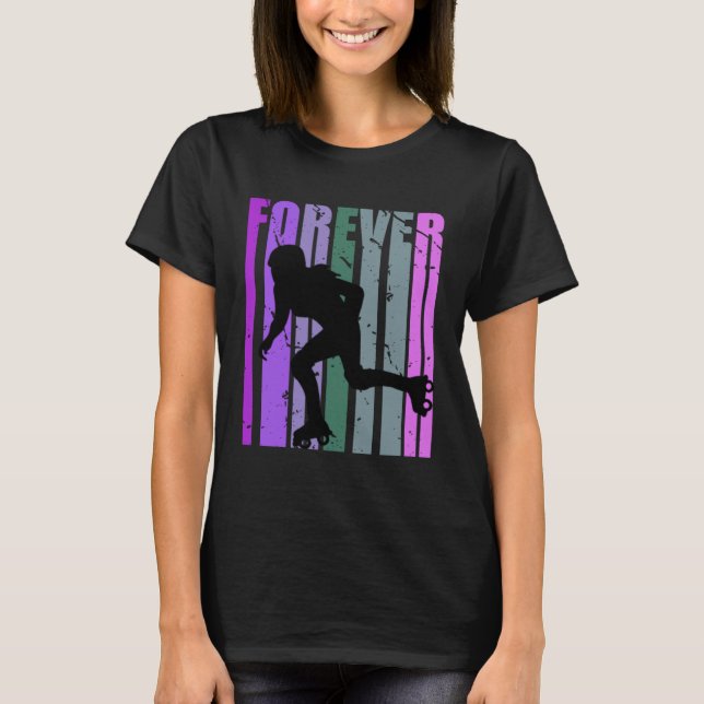 Forever Retro Roller Skating Pretty Roller Girls C T-Shirt (Vorderseite)