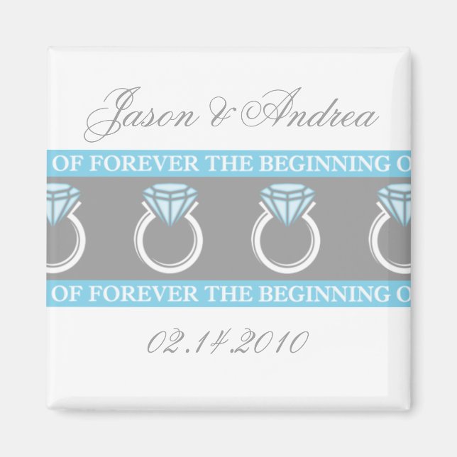 Forever Ring Wedding Keepake Magnet (Vorne)