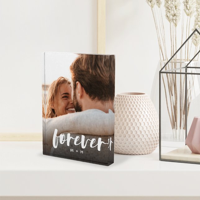 Forever Script Overlay Personalisierte Paare Fotoblock (Von Creator hochgeladen)
