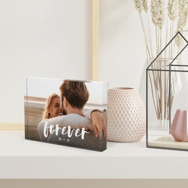 Forever Script Overlay Personalisierte Paare Fotoblock (Von Creator hochgeladen)