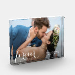 FOREVER Script Wedding Fotoblock<br><div class="desc">Dieser charmante Foto-Block enthält die Wörter FOREVER in einem schönen weißen Skript und alle anderen Informationen,  die Sie gewollt haben. Erstellen Sie einen Sake,  um als Geschenke oder für sich selbst zu geben.</div>
