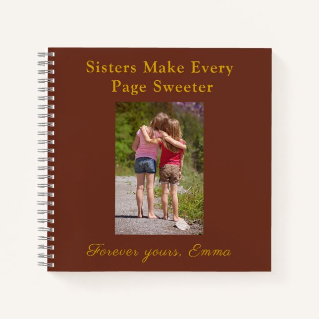 Forever Sisters – Custom Photo Notebook Gift Notizbuch (Vorderseite)